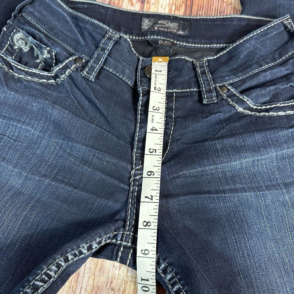 Silver SUKI Womens Size 29 Blue Mid Rise Boot Cut Jeans Denim Pants 27x30.5 - Picture 5 of 12